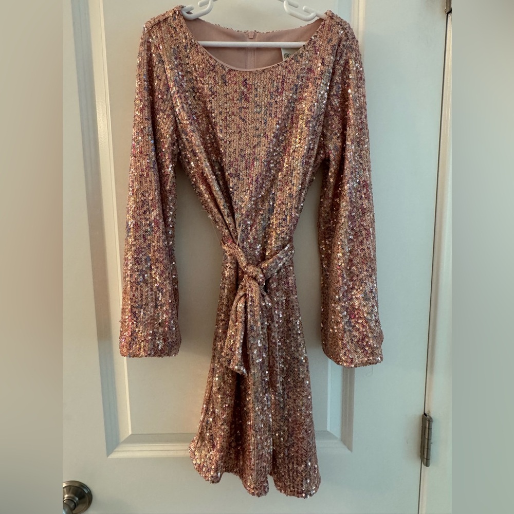 Rare Editions Pink Sequin Kids Formal Dress